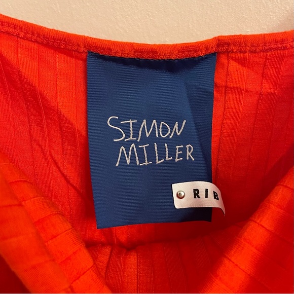 NWT SIMON MILLER Rib Janga Halter-Style Midi Dress in Hibiscus Size Medium - Picture 6 of 9